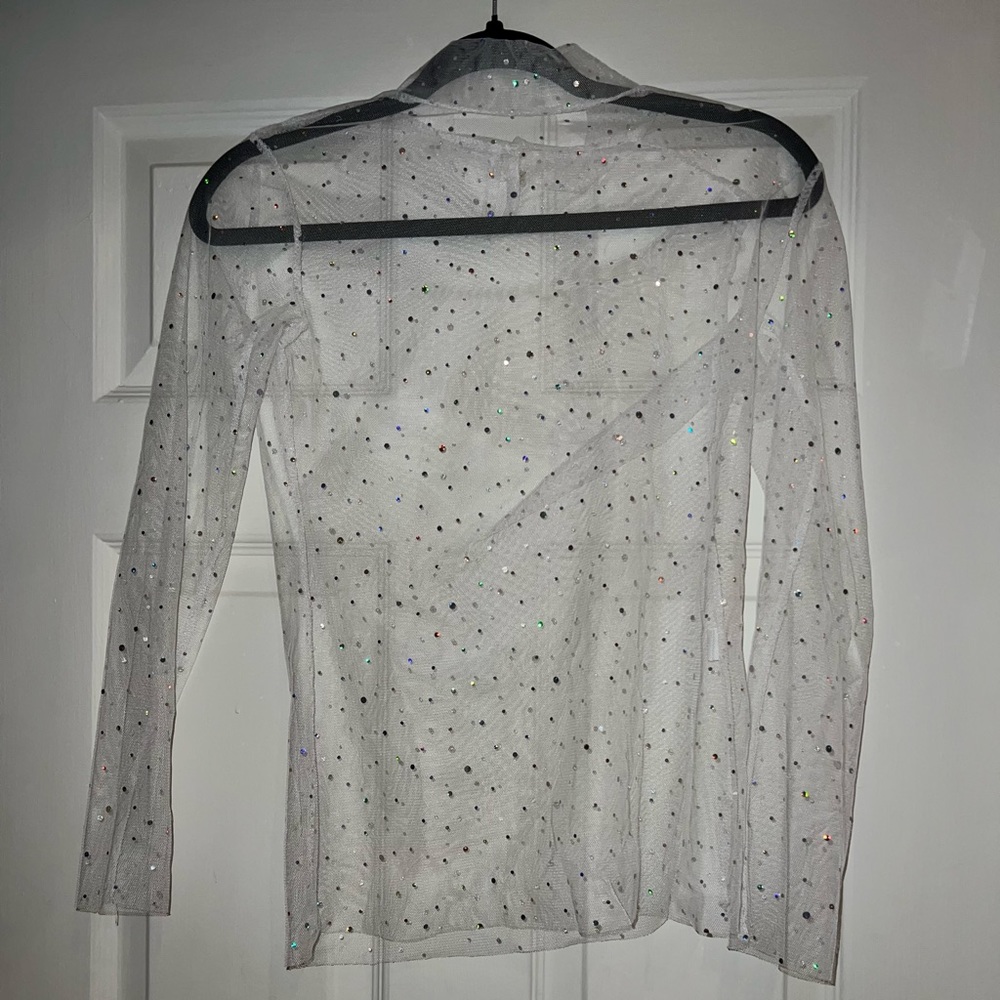 See through sequin long sleeve